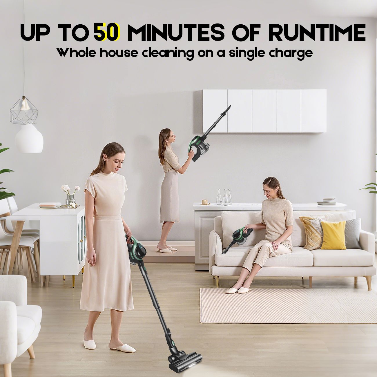 46Kpa Strong Suction, Lightweight Handheld Vacuum Cleaner,  2500mAh Removable Battery with Wall Charger for Home, Hard Floors, Blankets And Pet Hair. - Image 5