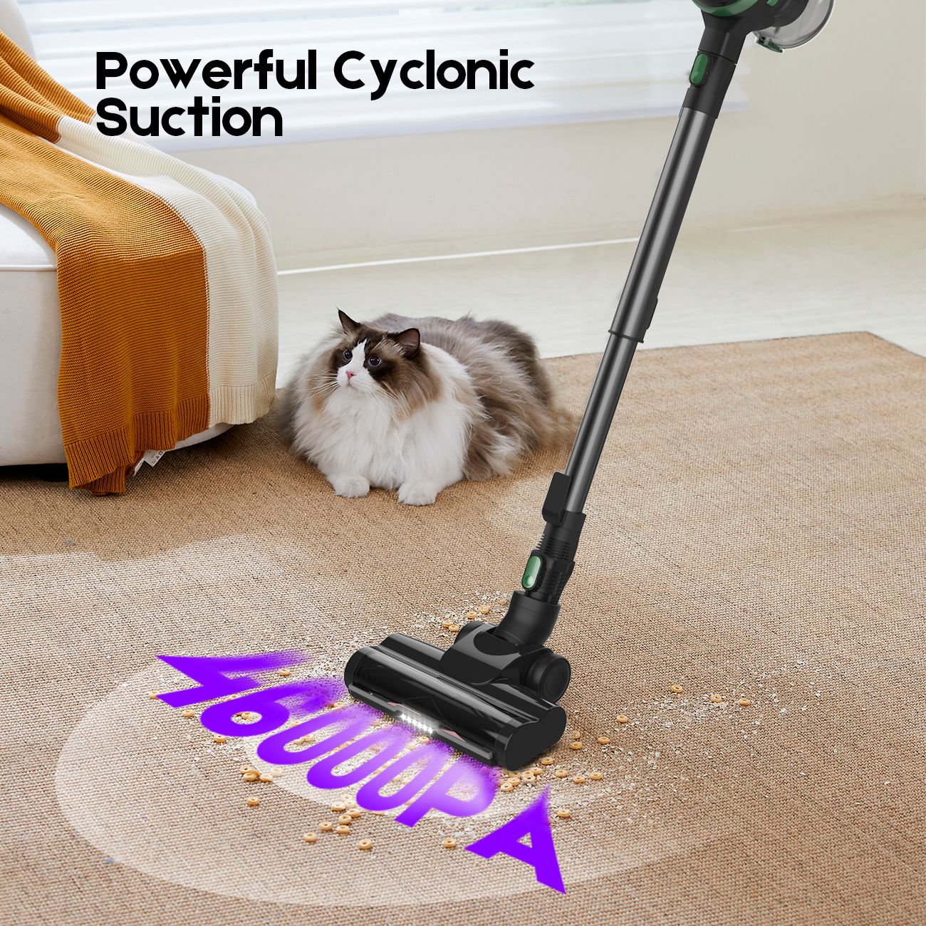 46Kpa Strong Suction, Lightweight Handheld Vacuum Cleaner,  2500mAh Removable Battery with Wall Charger for Home, Hard Floors, Blankets And Pet Hair. - Image 8