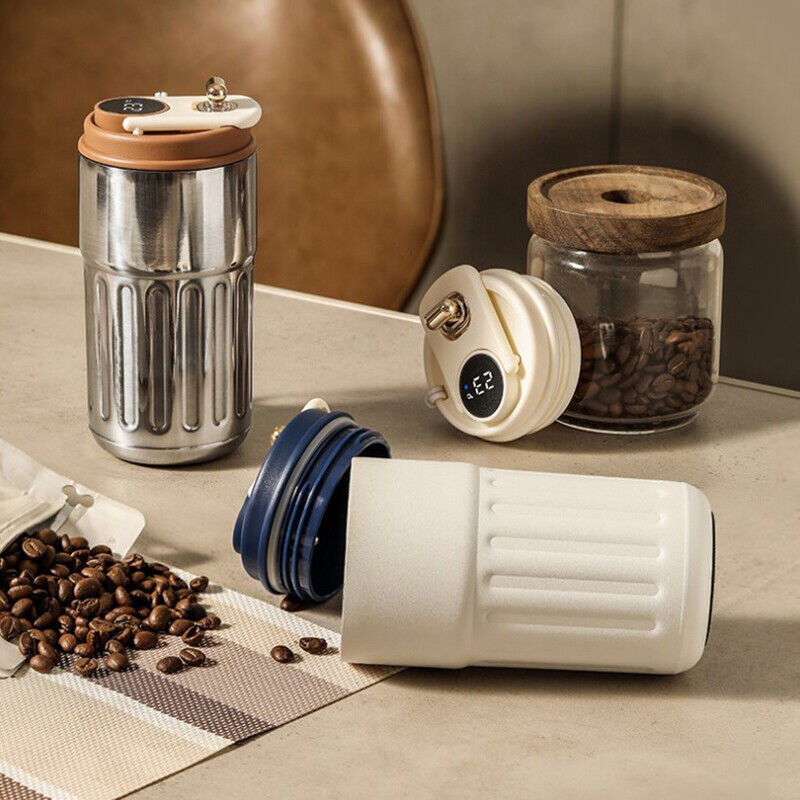450ml Thermal LED Temperature Display Smart Coffee Cup Insulated Drink Tumbler-Blue - Image 2