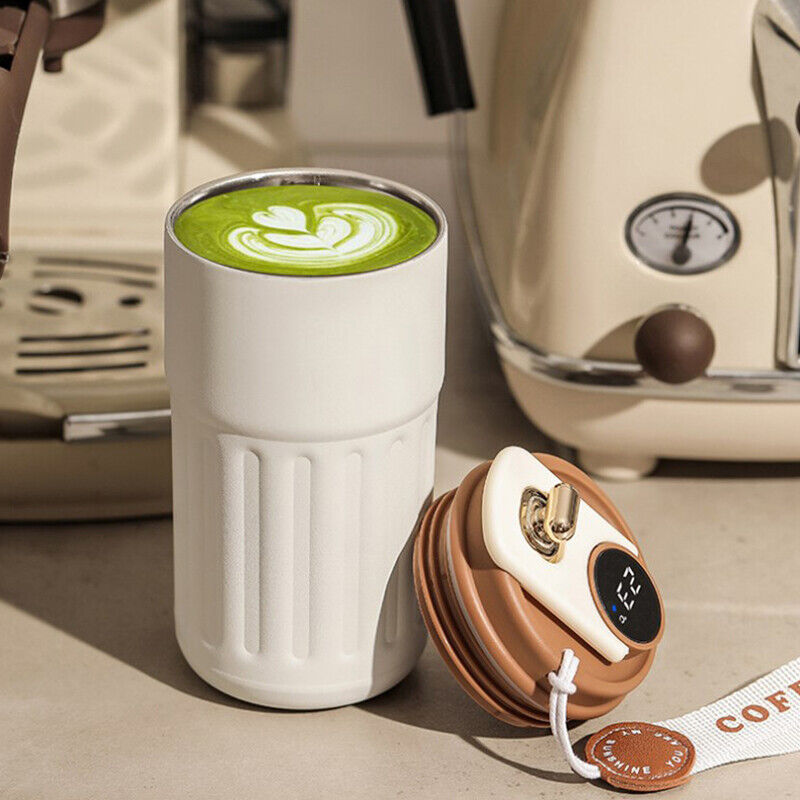 450ml Thermal LED Temperature Display Smart Coffee Cup Insulated Drink Tumbler-Red - Image 2