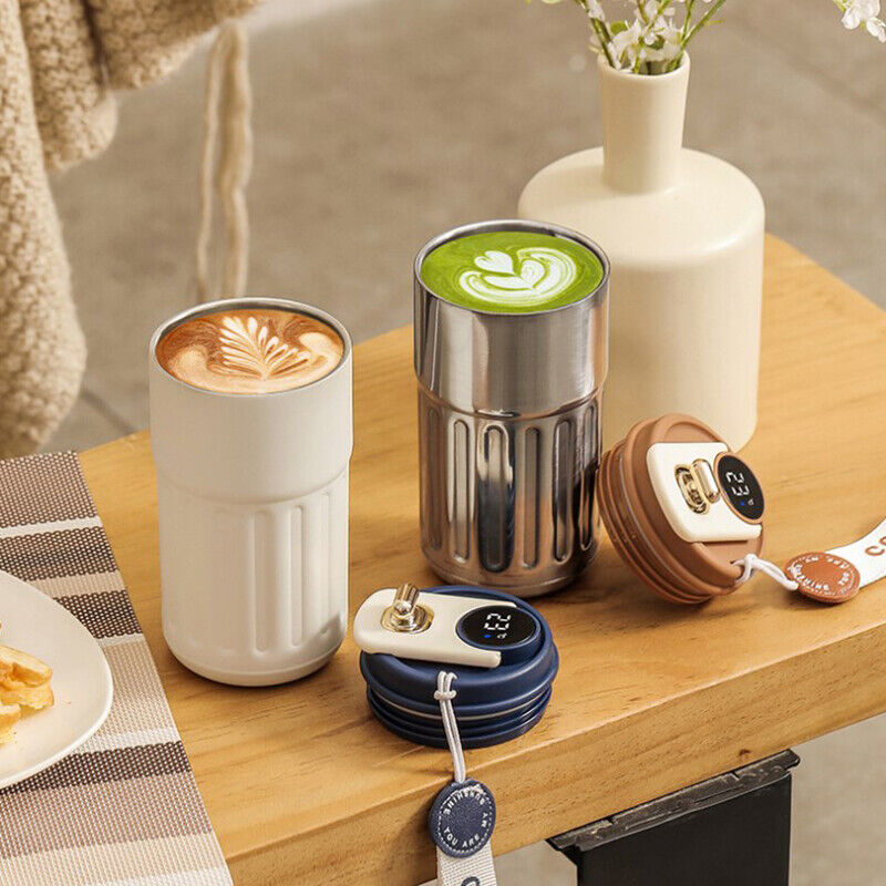 450ml Thermal LED Temperature Display Smart Coffee Cup Insulated Drink Tumbler-Red - Image 3