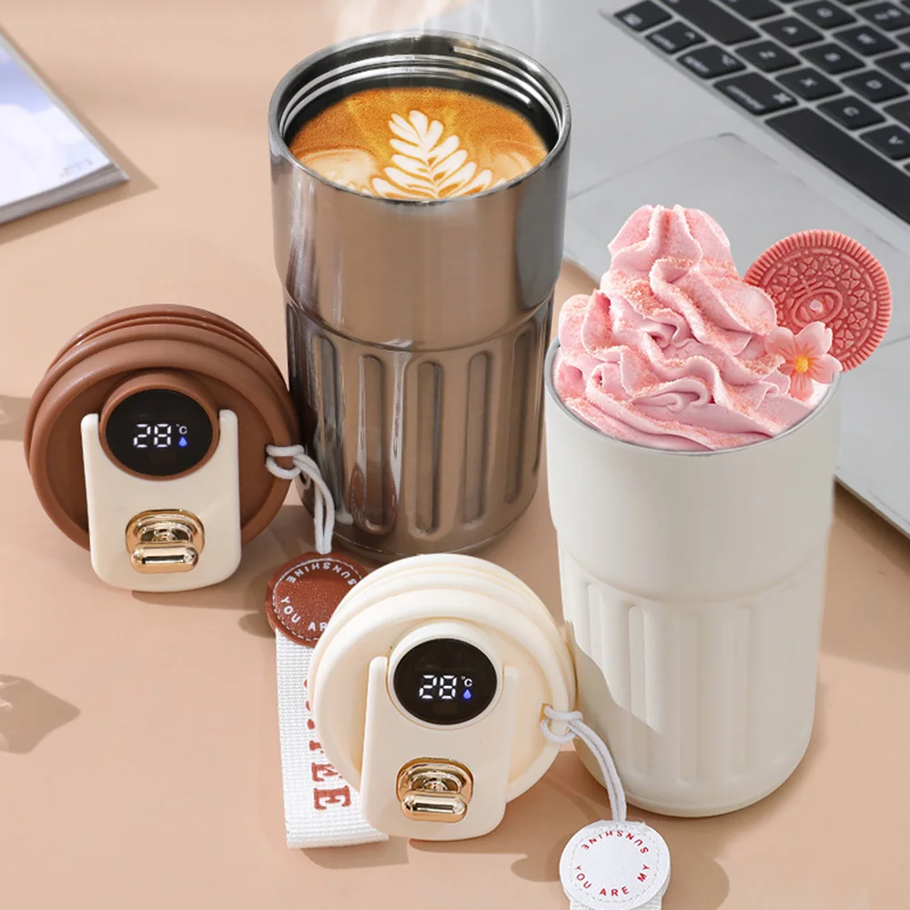 450ml Thermal LED Temperature Display Smart Coffee Cup Insulated Drink Tumbler-Red - Image 5