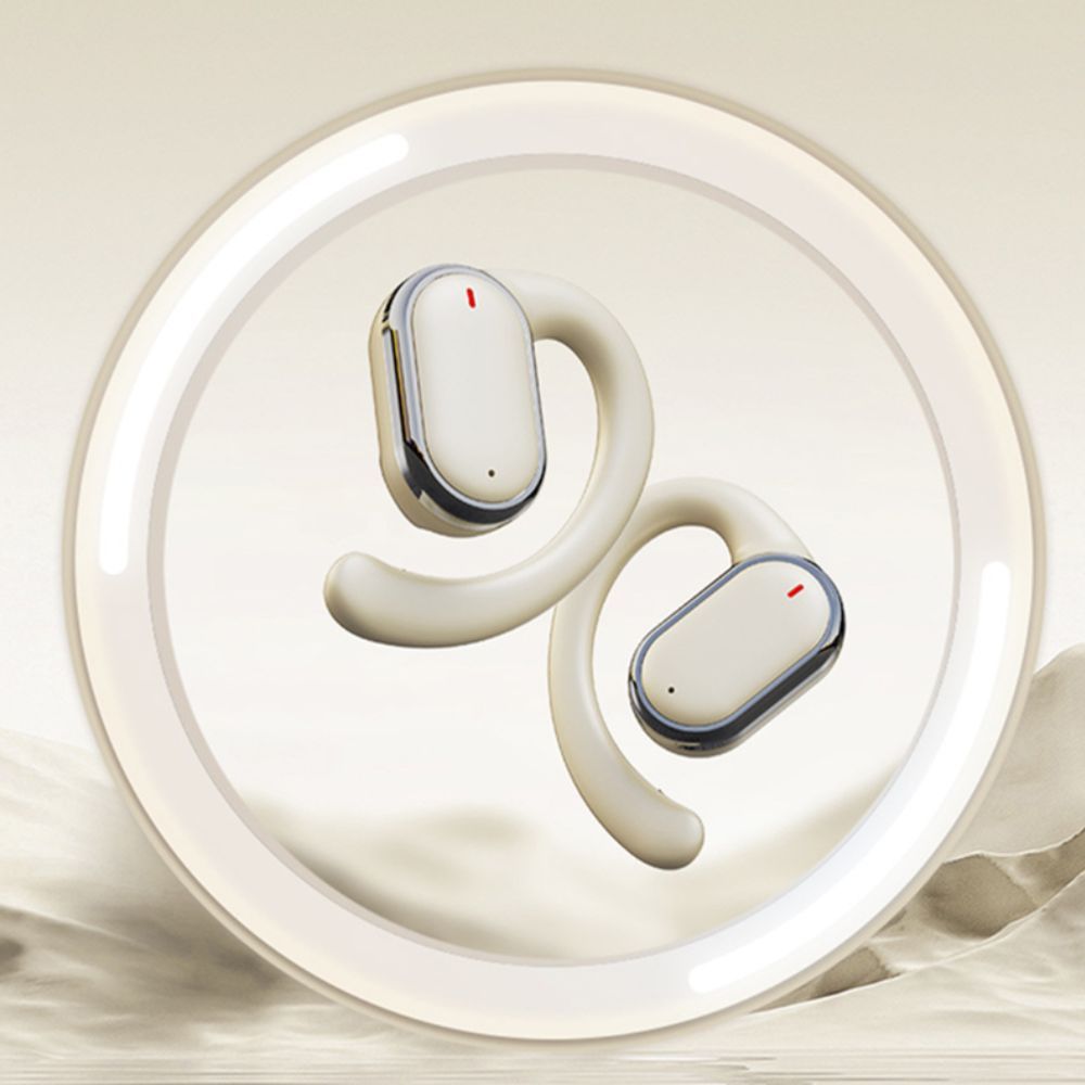 Bluetooth 5.3 Wireless Earbuds Deep Bass Over Ear - Beige - Image 2