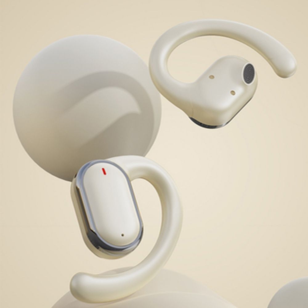 Bluetooth 5.3 Wireless Earbuds Deep Bass Over Ear - Beige - Image 6