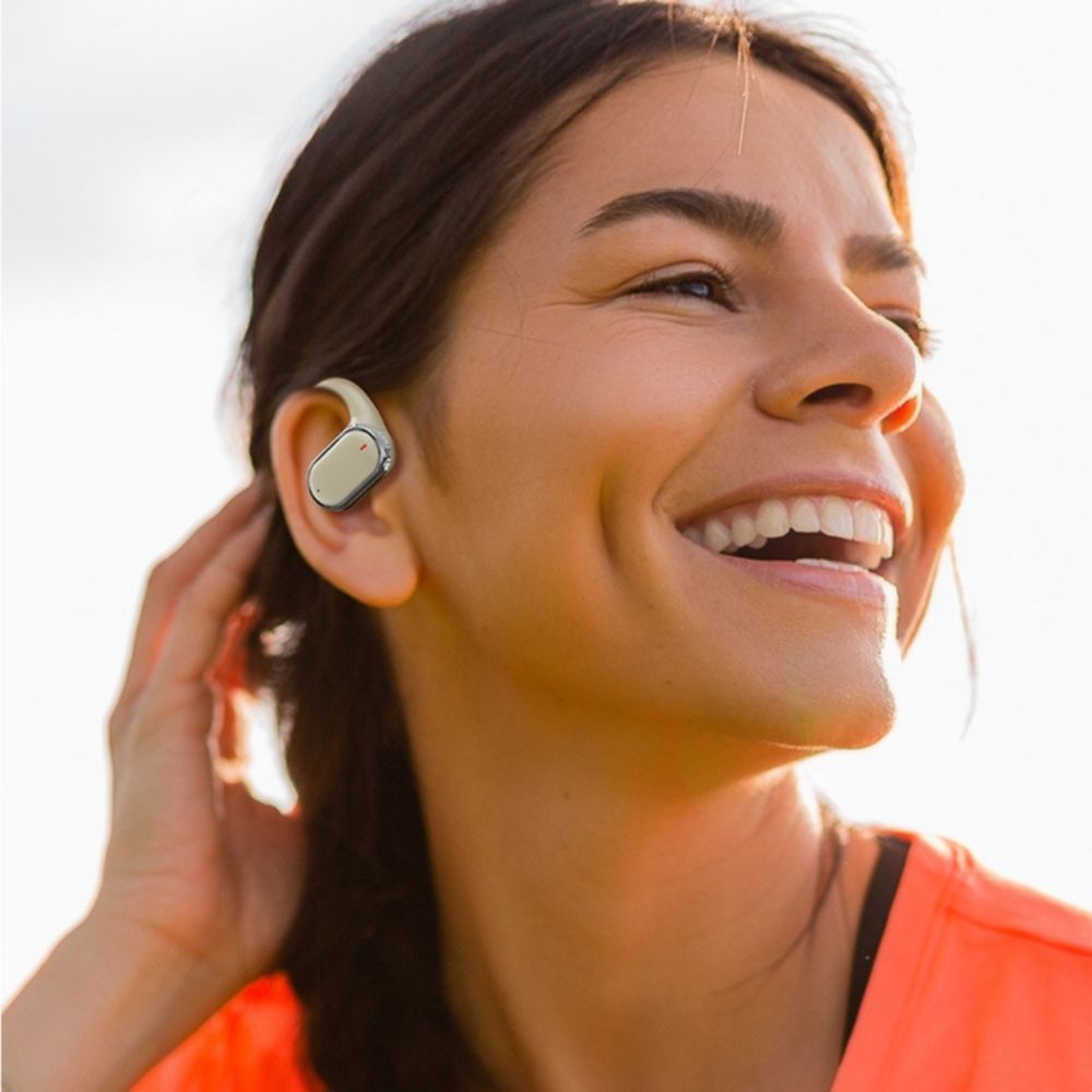 Bluetooth 5.3 Wireless Earbuds Deep Bass Over Ear - Beige - Image 7