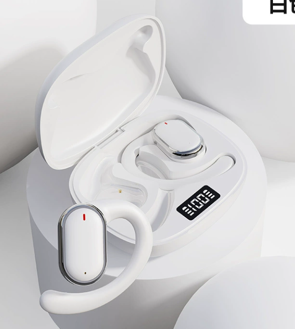 Bluetooth 5.3 Wireless Earbuds Deep Bass Over Ear - White - Image 1