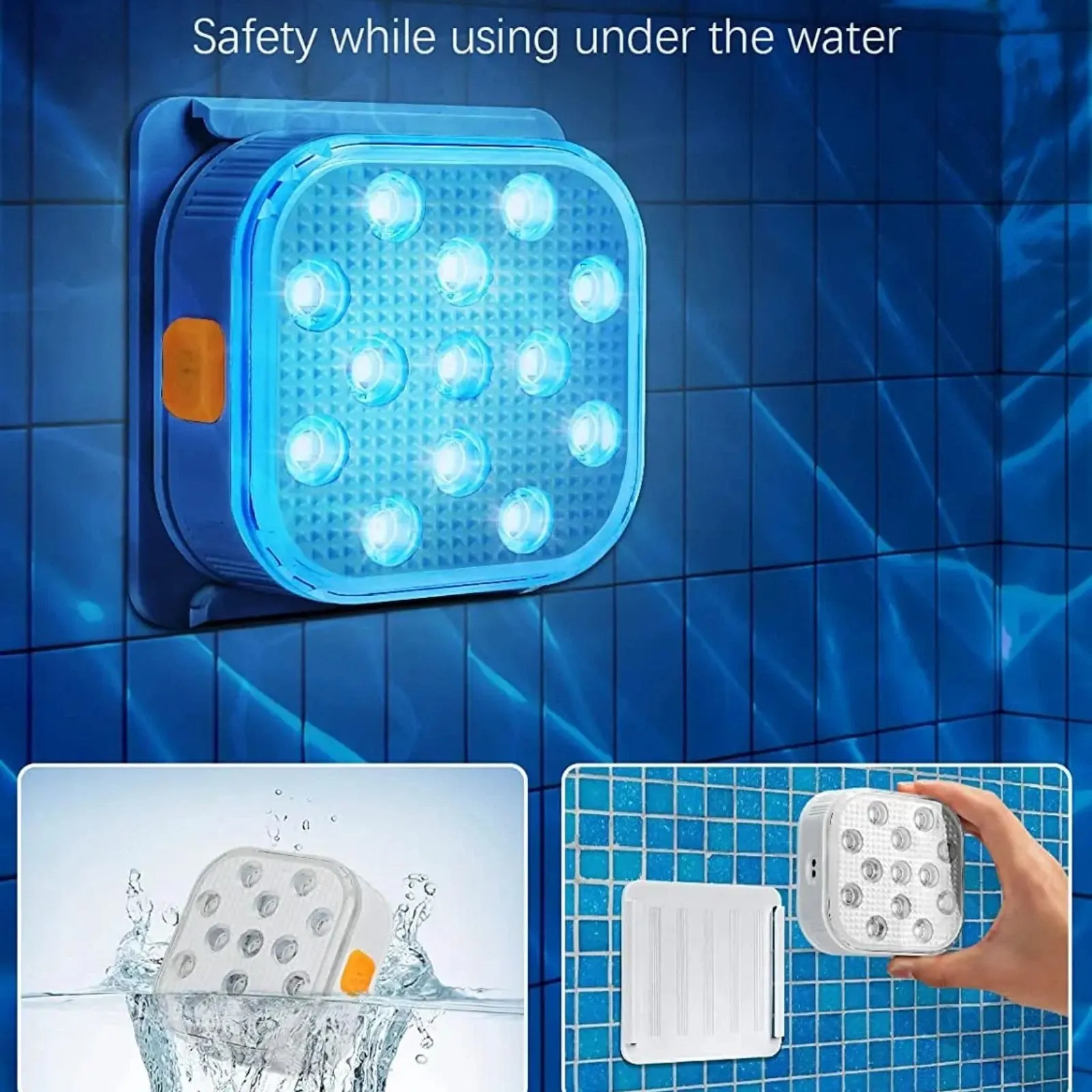 4Pcs Underwater Lights LED Submersible Pool Light Rechargeable with Remove Panel - Image 5