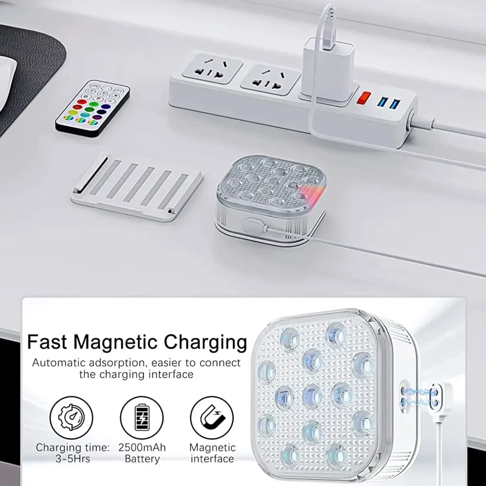 4Pcs Underwater Lights LED Submersible Pool Light Rechargeable with Remove Panel - Image 7