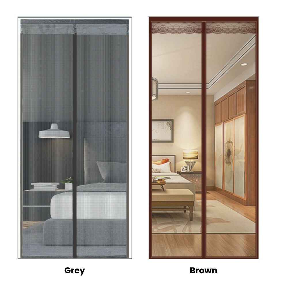 Extra Durable Magnetic Fly Screen Door Anti Mosquito Screen Mesh Curtain Grey-90x240cm - Image 1
