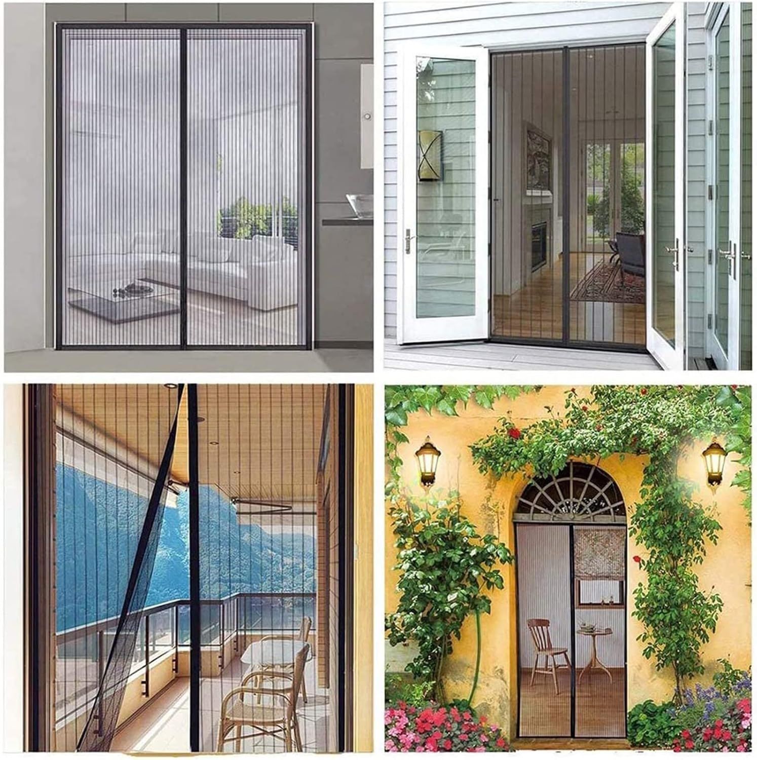 Extra Durable Magnetic Fly Screen Door Anti Mosquito Screen Mesh Curtain Grey-90x240cm - Image 4