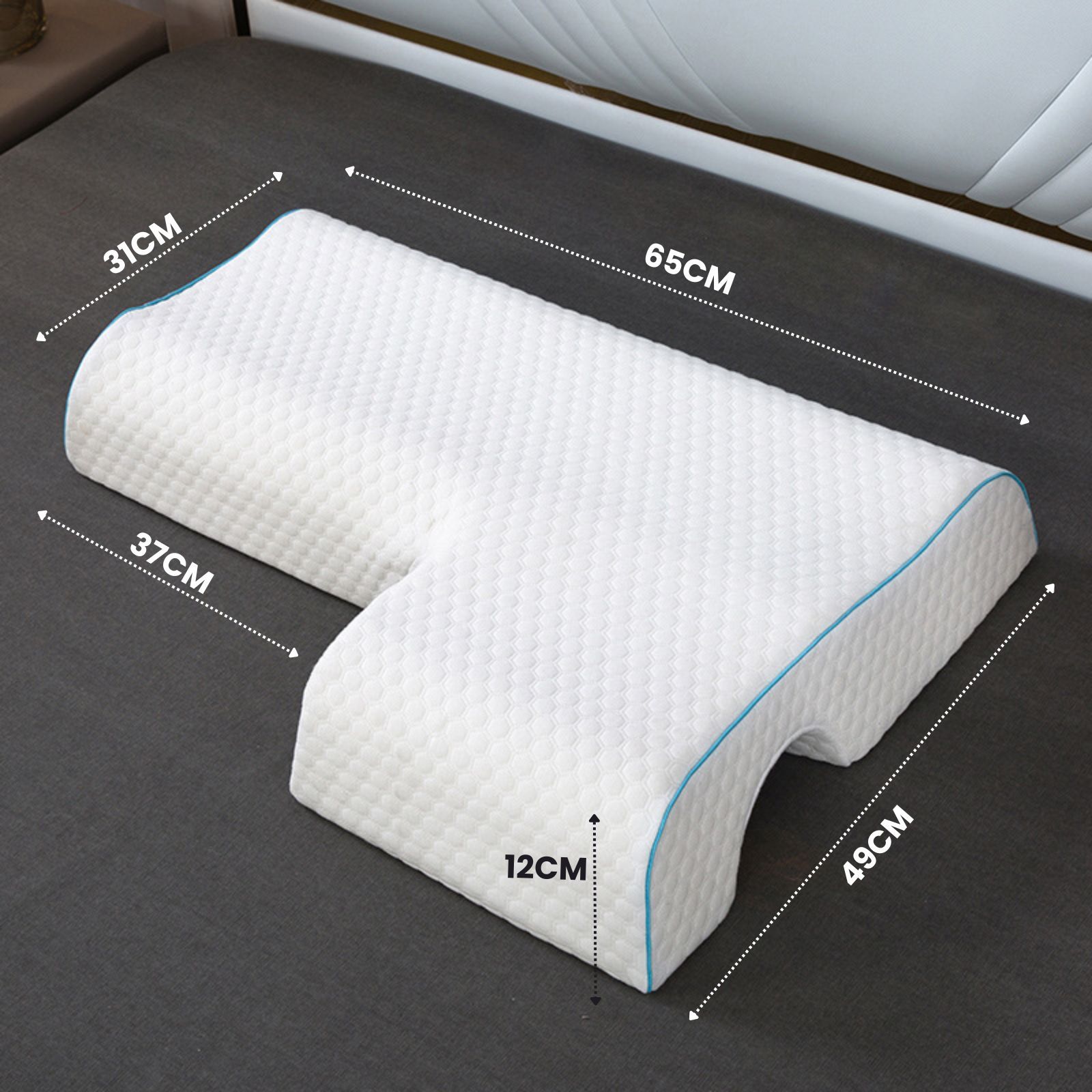 Couple Arch Pillow, Zero Pressure Pillow Slow Rebound No Pressure Hand, Pillow, Couple Sleep Double Memory Pillow-LEFT - Image 6