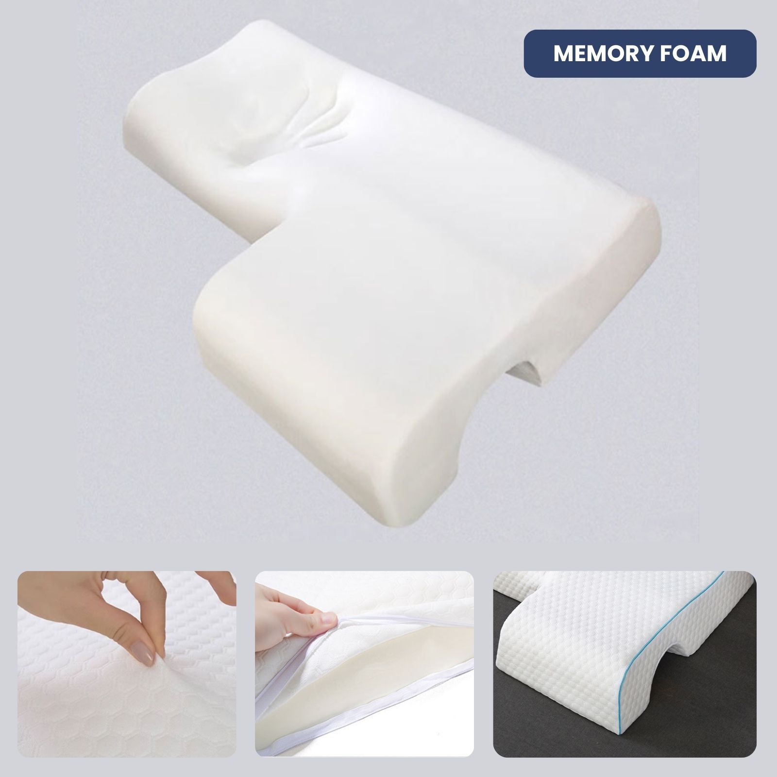Couple Arch Pillow, Zero Pressure Pillow Slow Rebound No Pressure Hand, Pillow, Couple Sleep Double Memory Pillow-RIGHT - Image 5