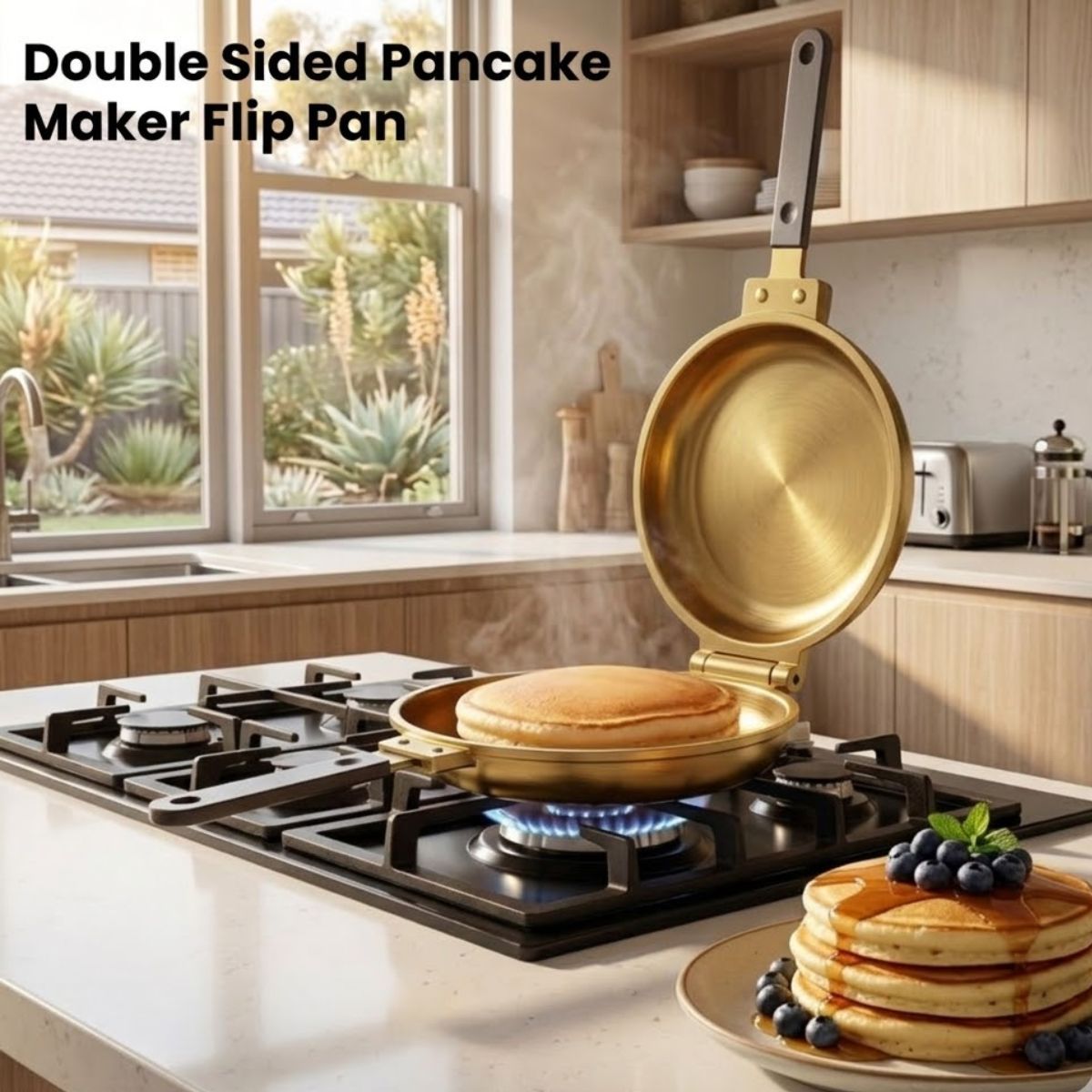 Double Sided Pancake Maker Flip Pan Non-Stick Omelette Egg Frying Pan 15cm - Image 2