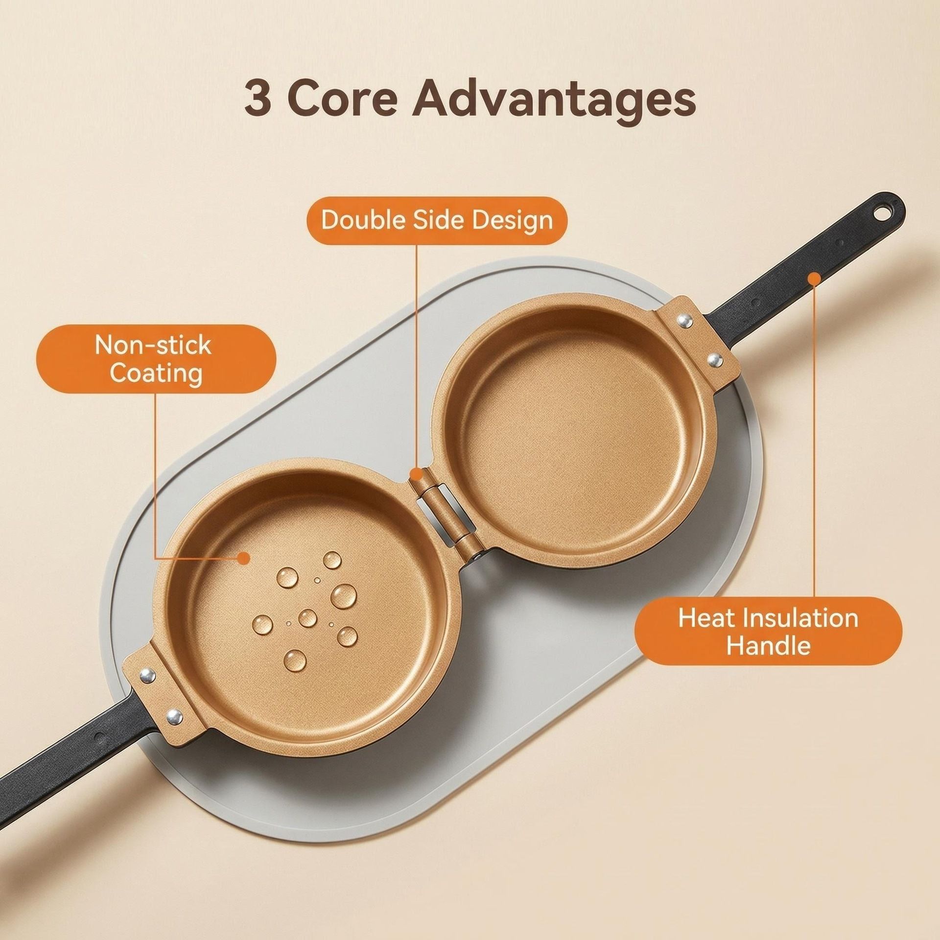 Double Sided Pancake Maker Flip Pan Non-Stick Omelette Egg Frying Pan 15cm - Image 6