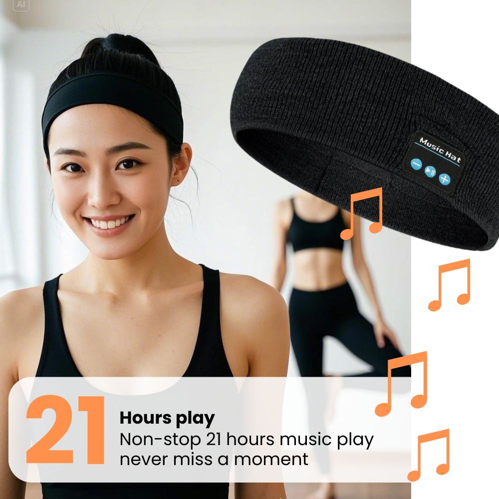 Headset Bluetooth 5.0 Wireless Stereo Earbud Headphone Sports Headband w/Mic-Grey - Image 5