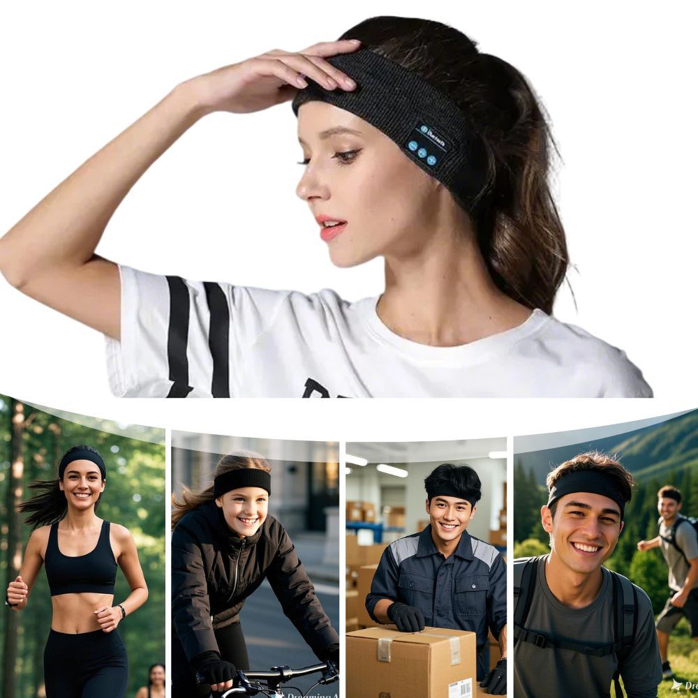 Headset Bluetooth 5.0 Wireless Stereo Earbud Headphone Sports Headband w/Mic-Grey - Image 6
