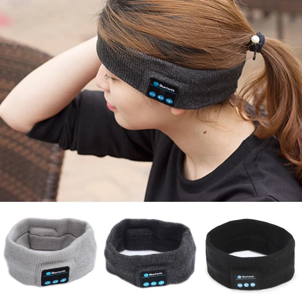 Headset Bluetooth 5.0 Wireless Stereo Earbud Headphone Sports Headband w/Mic-Black - Image 2