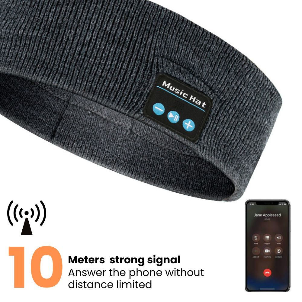 Headset Bluetooth 5.0 Wireless Stereo Earbud Headphone Sports Headband w/Mic-Black - Image 6