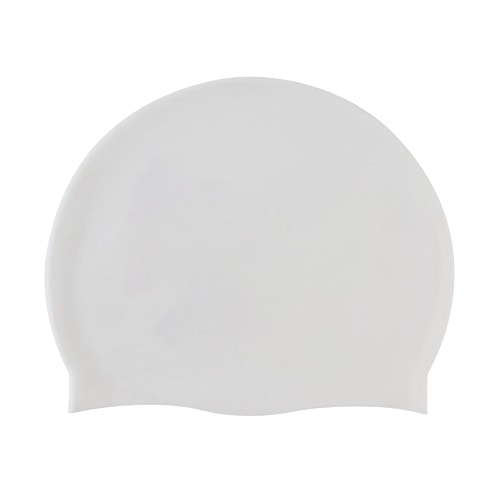 Silicone Swimming Cap Large Waterproof Swim Hat for Long Hair Men Women Adults-White - Image 1