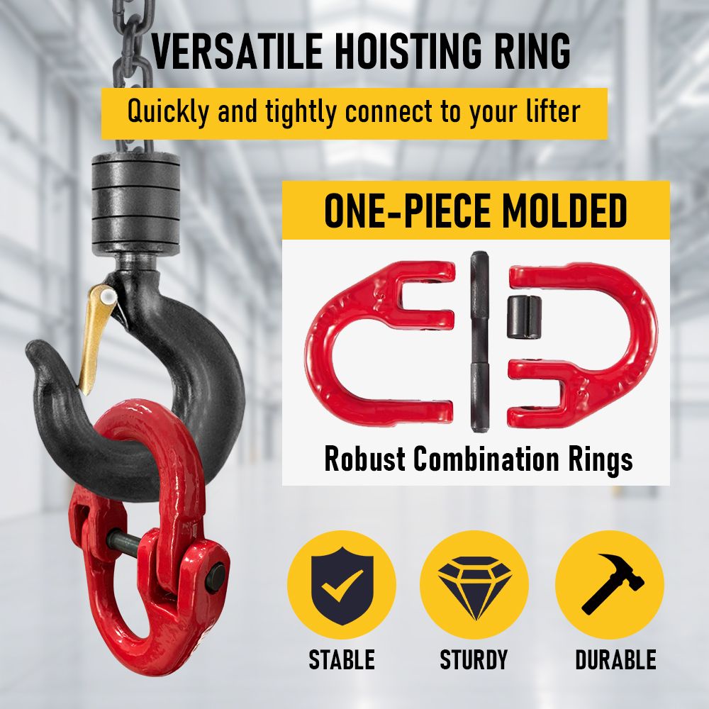 2SET 3.15T Sling Hook Heavy Duty Hammerlock/Slip Hook Kit With Swivel Winch & Safety Latch - Image 7