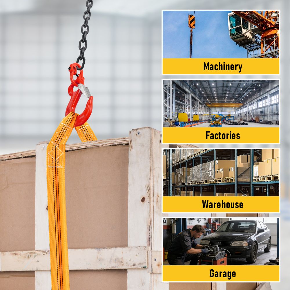 2SET 3.15T Sling Hook Heavy Duty Hammerlock/Slip Hook Kit With Swivel Winch & Safety Latch - Image 8