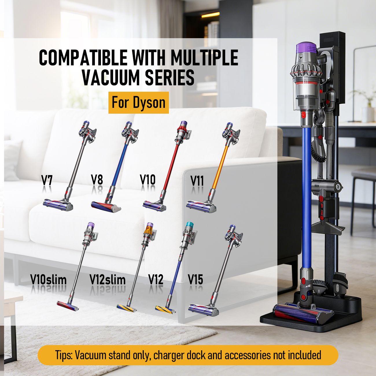 Freestanding Holder for Dyson Vacuum Stand – Suitable for Dyson V6 V7 V8 V10 V11 V12 V15 Vacuum Cleaners - Image 4
