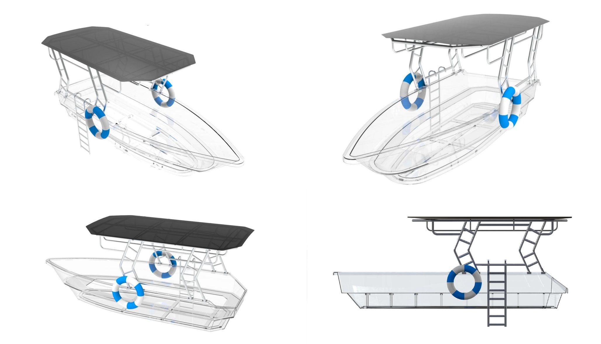 5.6m (12-Person) Smart Electric Power Transparent Boat - Image 3
