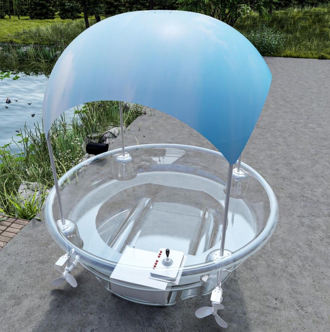 2.5m (5-Person) Smart Electric Power Round Transparent Boat - Image 5