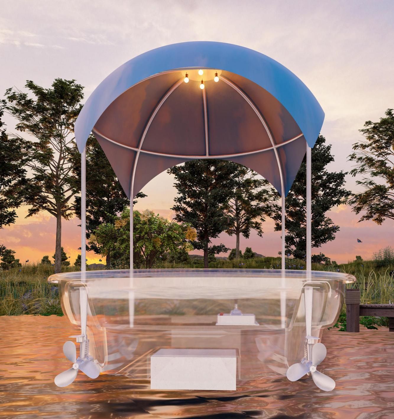 2.5m (5-Person) Smart Electric Power Round Transparent Boat - Image 6