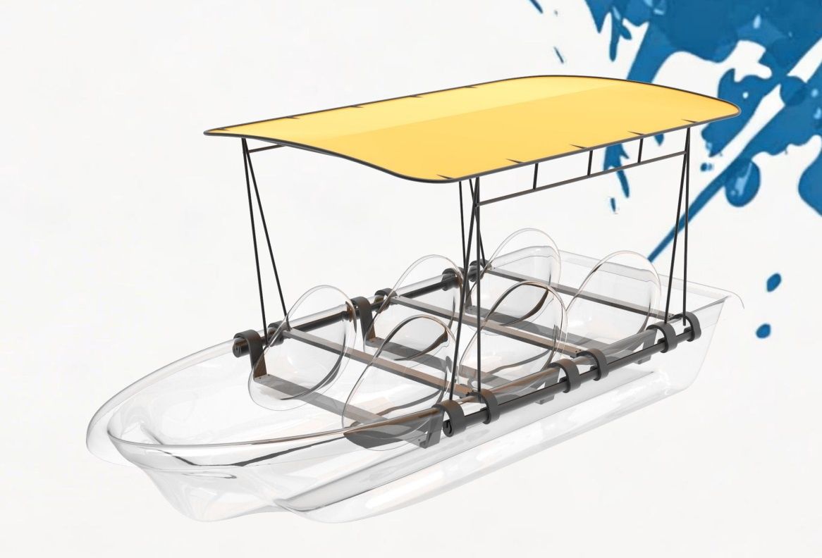 3.7m (5-Person) Smart Electric Power Transparent Boat - Image 1