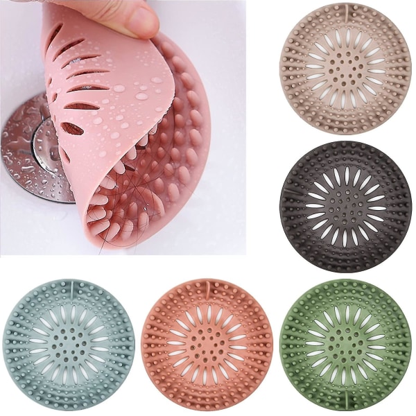5-pack drain hair catcher, silicone hair stopper Bathtub drain filter, cover Hair trap, hair catcher_max - Image 1