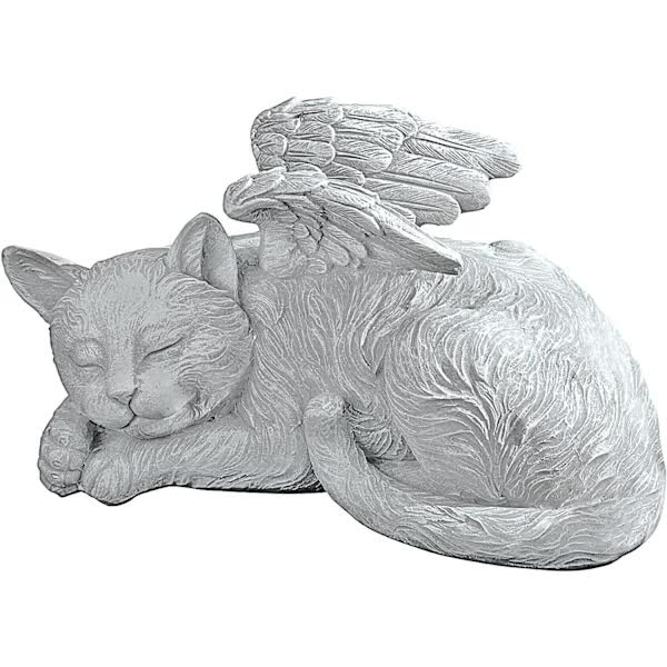 Memorial Cat Pet Angel Statue with Honorary Headstone - Image 1