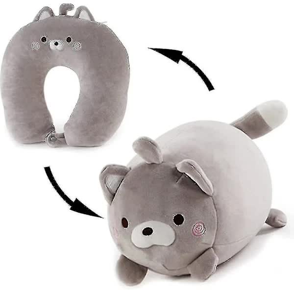 Children's Travel Pillow 2 in 1 Convertible Neck Pillow for Kids Airplane Car Travel - Image 1
