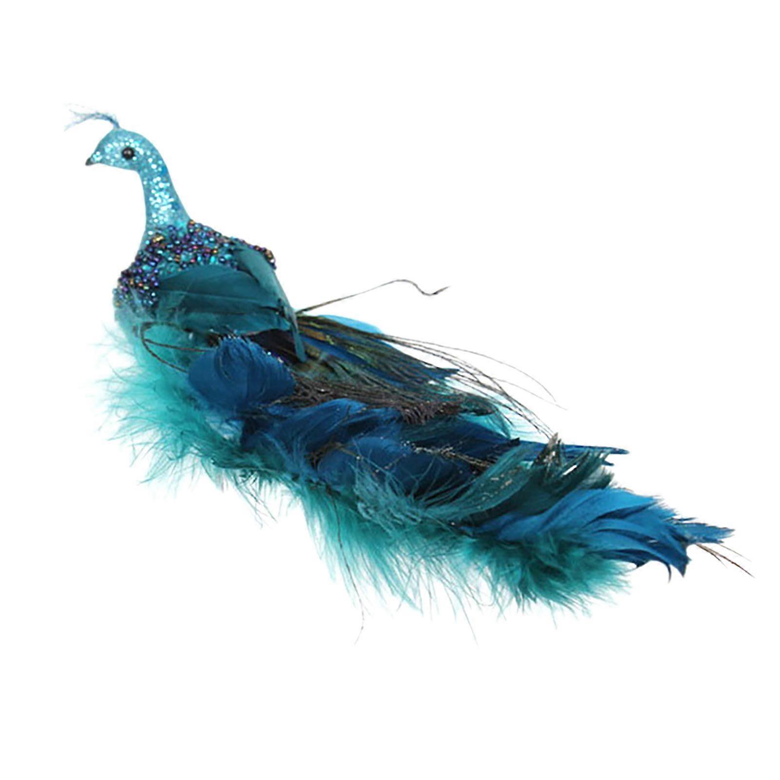 Peacock Feather Christmas Tree Ornaments, 3D Simulation Decorations, Natural Hanging Crafts for Christmas Decor - Image 1