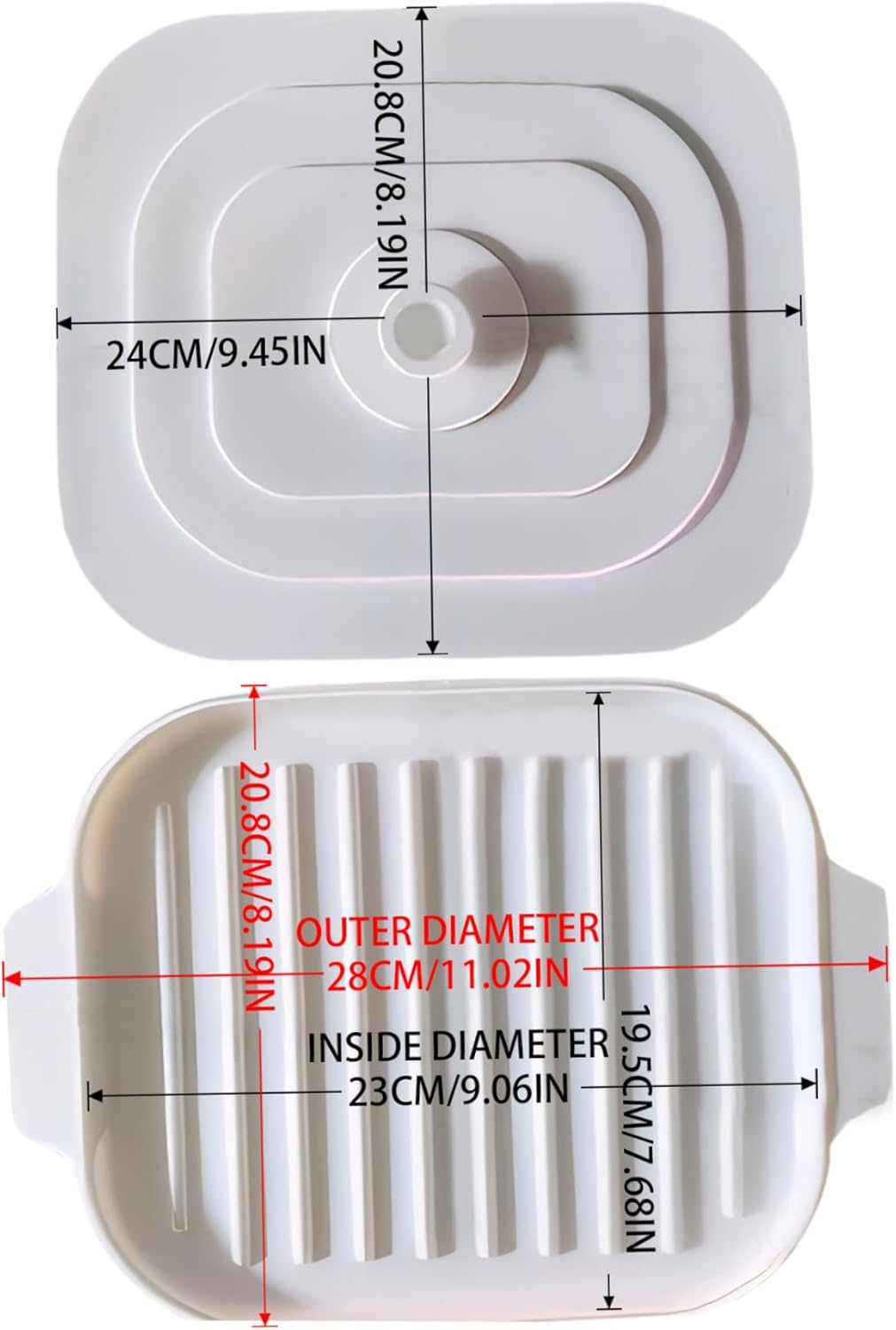 Microwave Tray for Bacon, 30 x 20 x 0.8 cm Silicone Bacon Pan with Lid and Handle, Crispy Bacon Maker - Image 1