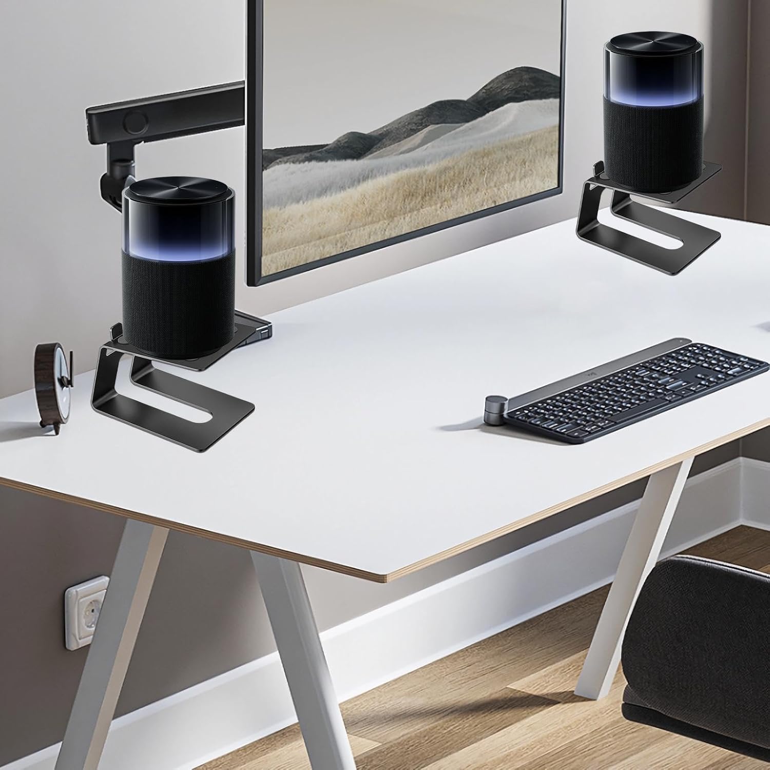 Studio Monitor Stand, 2-Pack Speaker Stands for Desk or Bookshelf, Stable Speaker Stands for Home Studio or Office - Image 1