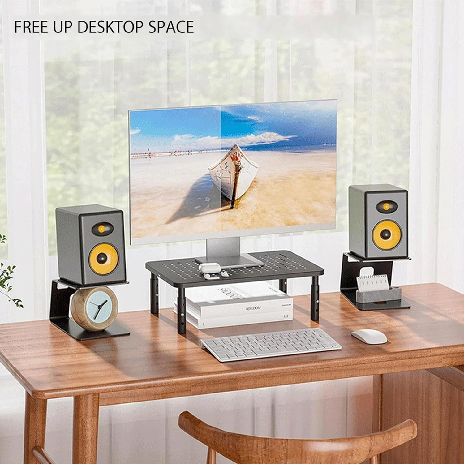 Studio Monitor Stand, 2-Pack Speaker Stands for Desk or Bookshelf, Stable Speaker Stands for Home Studio or Office - Image 2