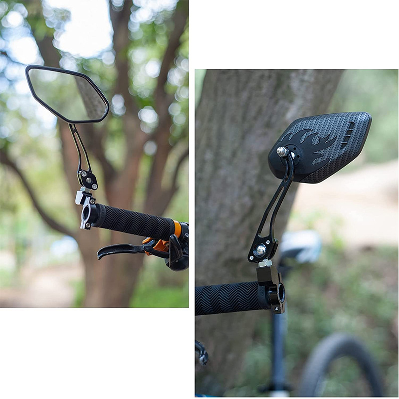 Bicycle Mirrors, [Upgraded Version] Two pcs HD Safety Glass Adjustable Rearview Mirrors for Mountain Bike, Adjustable Glass Rearview Mirror - Image 4