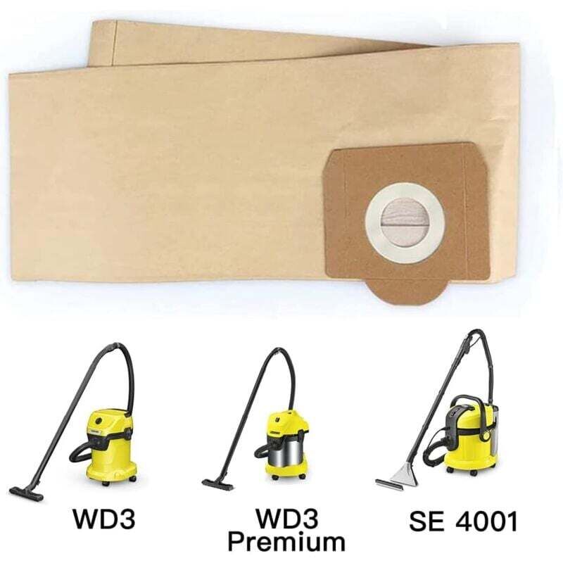 Karcher WD3 Vacuum Cleaner Bags, 5-pack straight vacuum cleaner bags for Karcher WD3, WD 3 Premium, WD3200, WD3500P, A2204, A2204, A2534, SE4001.. - Image 5