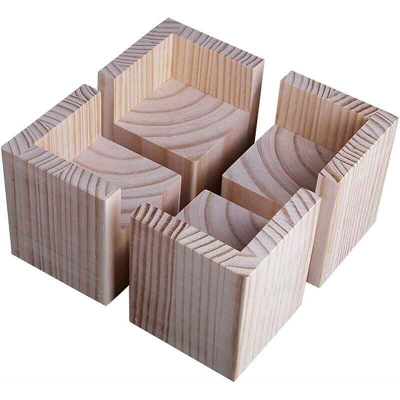 Wooden Furniture Risers 4-Pack 5x5x5cm for Desk Table Bed Lifting Feet Compatible with Multiple Brands - Image 1