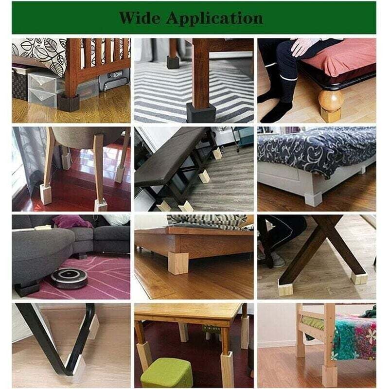 Wooden Furniture Risers 4-Pack 5x5x5cm for Desk Table Bed Lifting Feet Compatible with Multiple Brands - Image 2