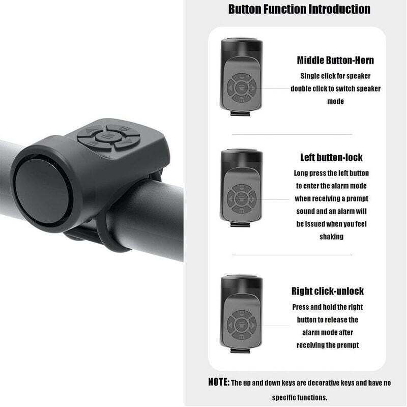 Electric Bicycle Horn 120dB, Portable USB Charging Rubberskin Bell with Alarm for Mountain and Road Bike. - Image 2