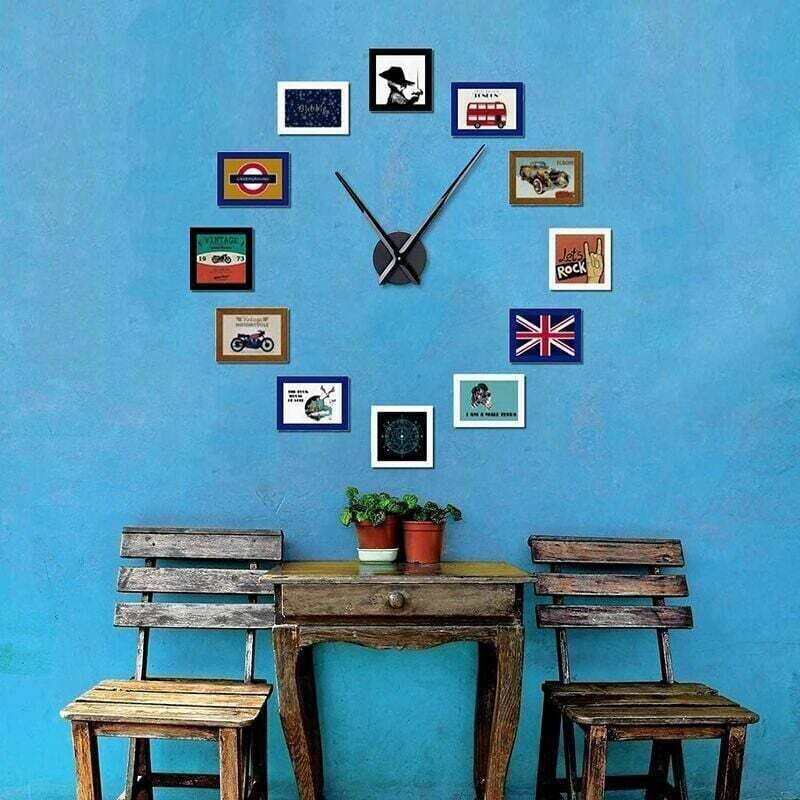 Large Wall Clock Single Hand No Numbers 31.5cm Hands High Longitudinal Shaft Mechanism Black - Image 3