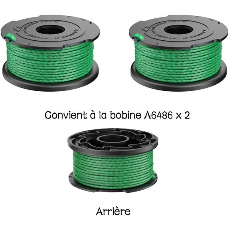 Green Trimmer Line Spool 2-Pack Compatible with Black \u0026 Decker GL7033 GL8033 GL9035 A6482 Grass Trimmer - Image 1