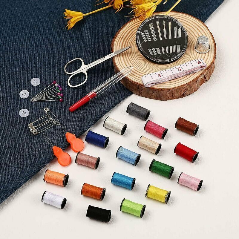 Sewing Kit 52 Accessories with 18 Thread Spools Black Box for Beginners Kids Adults Travel Compatible with Sewing Machines - Image 3