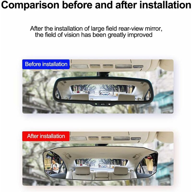 Universal Wide Angle Panoramic Interior Rearview Mirror for Car or Truck Cabin 23884mm - Image 2