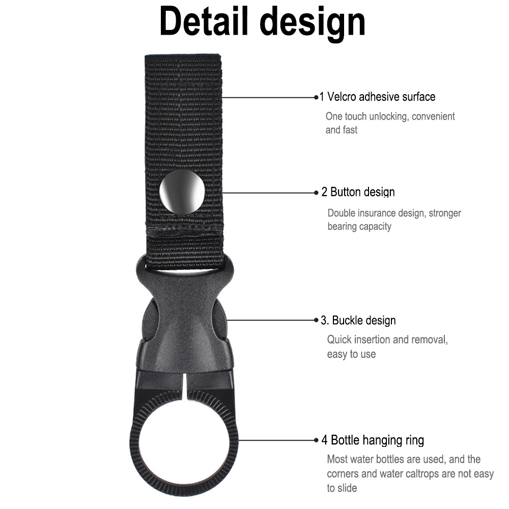 Carabiner Hook Water Bottle Holder 4 Pack Portable Hanging Bottle Carrier - Image 3