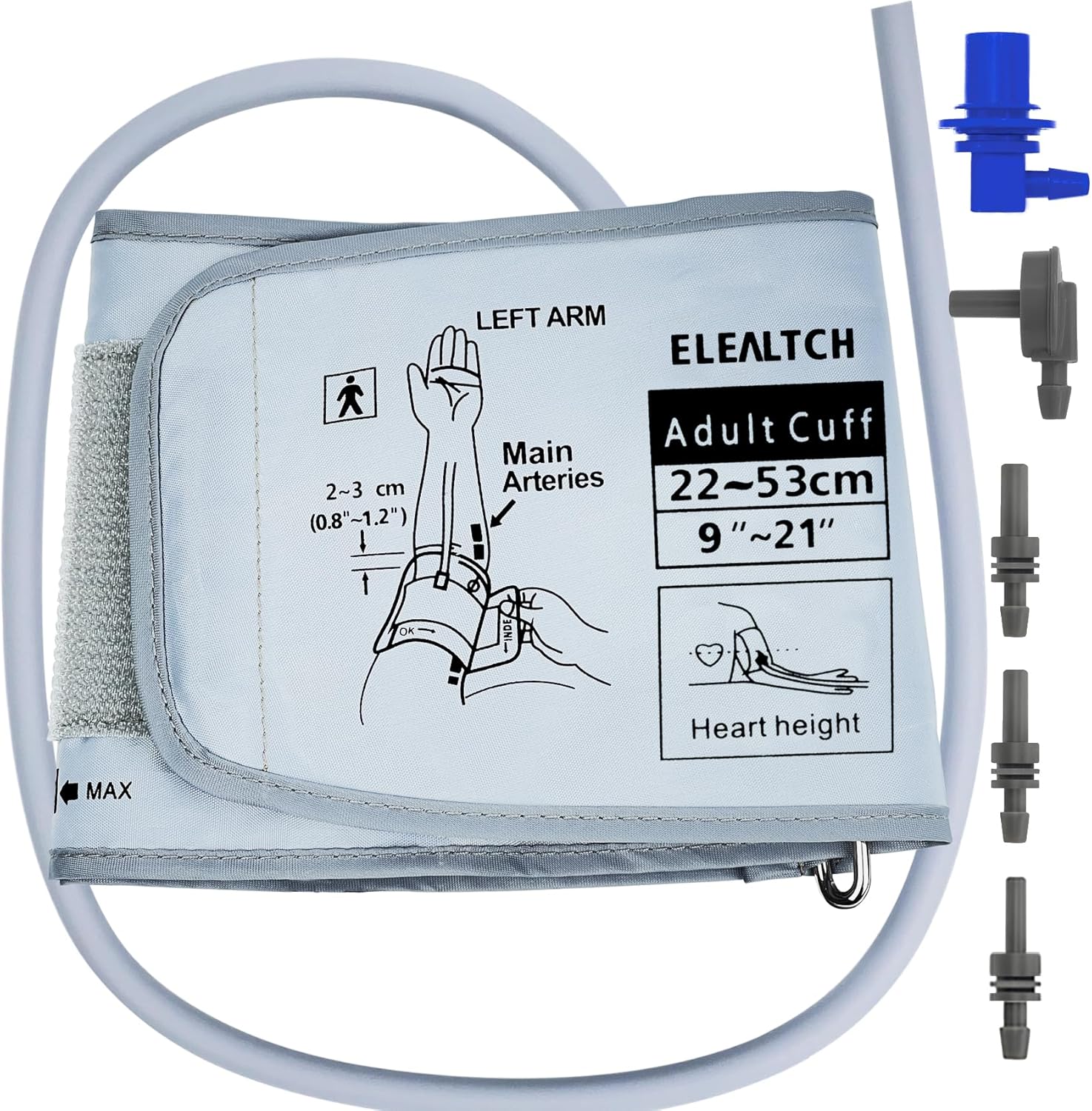 Omron 9201d-21201d XL Blood Pressure Cuff 22-52 cm Gray Adult Compatible - Image 1