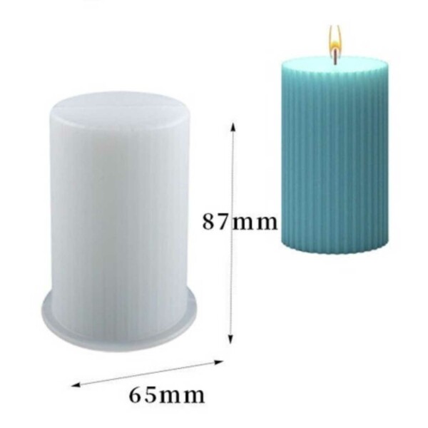 White Silicone Ribbed Candle Mold DIY for Halloween Candles - Image 3