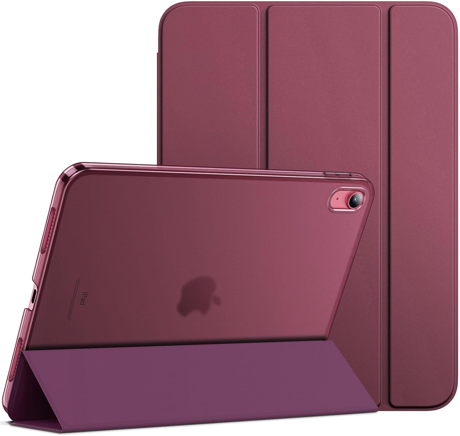 iPad (A16) 11th/10th Generation Case, Slim Stand Hard Back Cover with Auto Wake/Sleep Function, Burgundy - Image 1